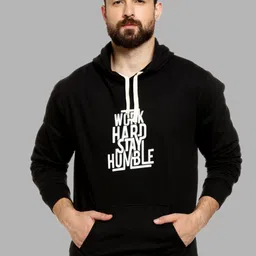 Campus Sutra Men Black Printed Hooded Sweatshirt-image-74