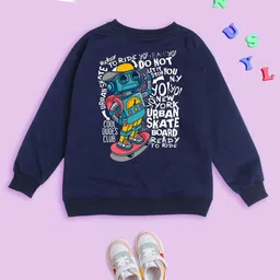 NUSYL Kids Typography Printed Oversized Fleece Sweatshirt-picture-18