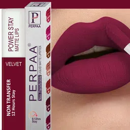 PERPAA Set of 2 Power Stay Non-Transfer & Long-Lasting Velvet Matte Liquid Lipstick 5 g-Red 22 - Maroon 09-10