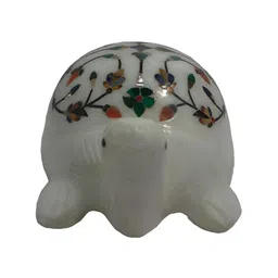Avinash Handicrafts White Marble stone inlaid Tortoise miniature  Figurine Showpiece-image-40