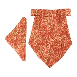 Alvaro Castagnino Men Orange & Beige Printed Cravat With Pocket Square-image-87