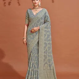 KALINI Ethnic Motifs Chikankari Saree-12