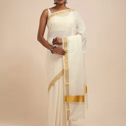 TEEJH Zari Cotton Kasavu Saree-16