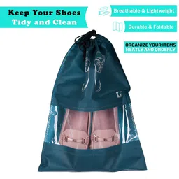 Kuber Industries Navy Blue & Orange 24Pcs Reusable Shoes Organiser Organisers-17