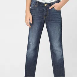 Jack & Jones Junior Boys Clark Straight Fit Low Distress Heavy Fade Cotton Jeans-image-18