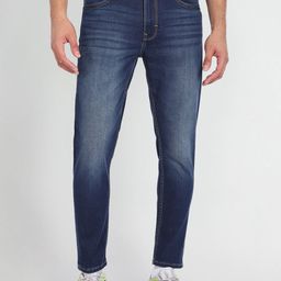 Flying Machine Men Blue Tapered Fit High-Rise Low Distress Heavy Fade Stretchable Jeans-image-87