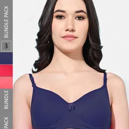 FIMS Pack Of 3 Full Coverage Lightly Padded Non-Wired Everyday Bra With All Day Comfort-picture-7
