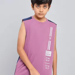 Technosport Boys Colourblocked Sleeveless Antimicrobial Slim Fit Sports T-Shirt-picture-7