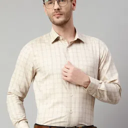 Cantabil Grid Tattersall Checks Formal Shirt-75