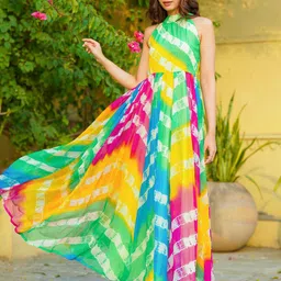 Ambraee Print Chiffon Maxi Dress-image-30