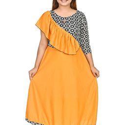 BAESD Girls Floral Printed Ruffles Maxi Dress-image-40