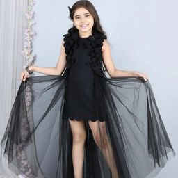 THE LITTLE CELEBS Net Maxi Dress-56