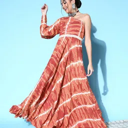KALINI Tie and Dye Print One Shoulder Maxi Dress-image-21