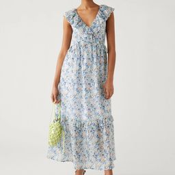 Marks & Spencer Floral Printed Ruffled Fit & Flare Maxi Dress-picture-14
