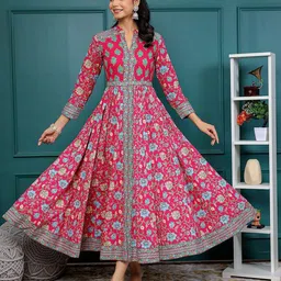 GULAB CHAND TRENDS Floral Print Maxi Dress-picture-40