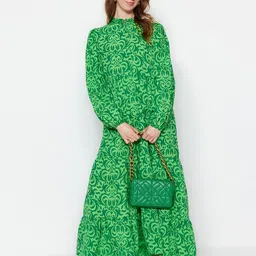 Trendyol Floral Printed Mandarin Collar Puff Sleeve Maxi Dress-picture-51
