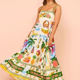 StyleCast x Revolte Yellow Shoulder Straps Floral Print Maxi Dress-image-114