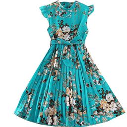 StyleCast x Revolte Girls Blue & White Floral Print Tie-Ups Maxi Dress-image-53