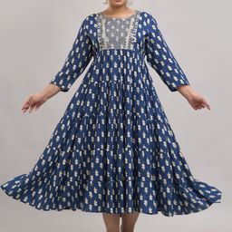 Fashion Zest Women Plusc Size Floral Printed GownDress-image-38