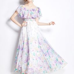JC Collection Floral Printed Flared Sleeves Fit and Flare Maxi Dress-image-85