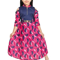 BAESD Girls Printed Cold-Shoulder Cotton Maxi Dress-image-93
