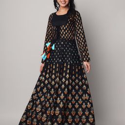 God Bless Black Floral Maxi Dress-image-86