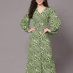 KASSUALLY Animal Printed Wrap Maxi Dress-image-44
