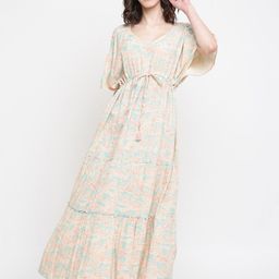 Fabindia V-Neck Floral Printed Maxi Dress-image-80