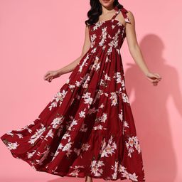 Trend Arrest Women Floral Print Fit and Flare  Maxi Dress-image-36