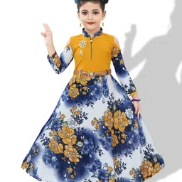 BAESD Girls Floral Print Satin Maxi Dress With Belt-picture-53