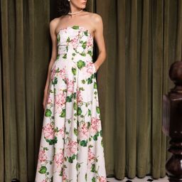 Sage by Mala Women Floral Print Satin Maxi Dress-image-99