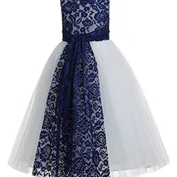 BAESD Girls Sleeveless Floral Net Maxi Opaque Party Dress-44