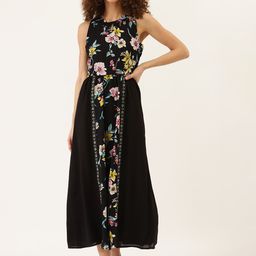 DODO & MOA Black Floral Georgette Maxi Dress-picture-40