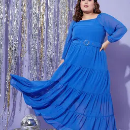 SASSAFRAS Curve Georgette Tiered Maxi Dress-image-93