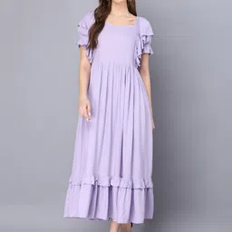 God Bless Women Solid Maxi Dress-image-44