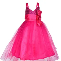 Samsara Couture Magenta Embellished Net Maxi Dress-image-73