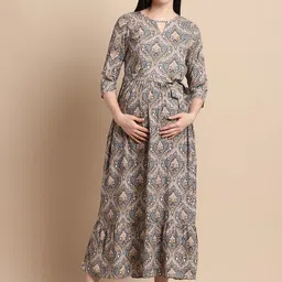 Feel Clath Ethnic Motifs Print Maternity Maxi Dress-picture-55