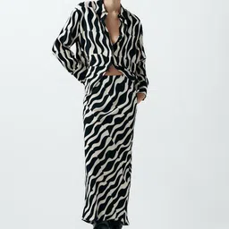LULU & SKY Abstract Printed A-Line Maxi Skirt-picture-7