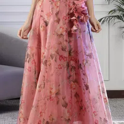 NEUDIS Floral Printed Flared Maxi Skirt-16