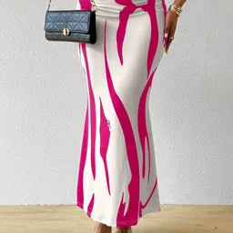 TANDUL Printed Pencil Maxi Skirt-picture-55