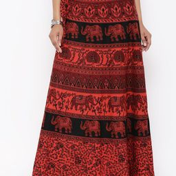 SOUNDARYA Printed Pure Cotton Maxi Skirt-image-86