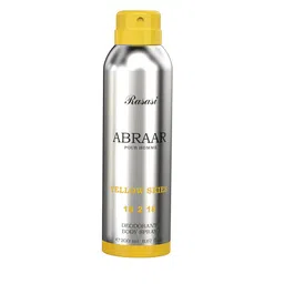 Rasasi Abraar Yellow Long Lasting Deodorant Body Spray - 200ml-50