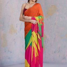navyasa by liva Colourblocked Liva Saree-image-4