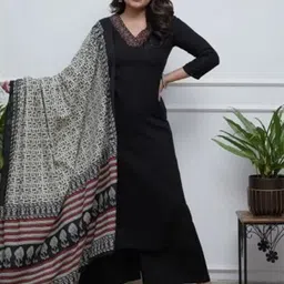TWINS LADY Women Embroidered Regular Mirror Work Straight Kurta with Palazzos & Dupatta-picture-12
