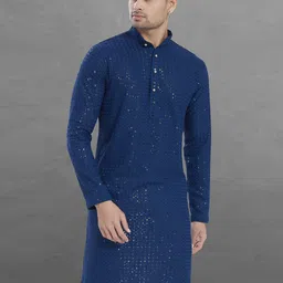 DIVISIVE Men Geometric Embroidered Thread Work Kurta-14