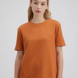 Pepe Jeans Drop-Shoulder Sleeves Pure Cotton T-shirt-picture-44