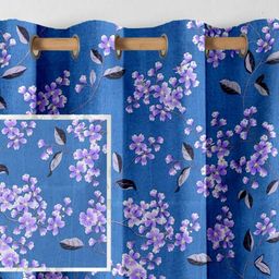 Aura Navy Blue & Purple 2 Pieces Long Door Curtains-picture-15