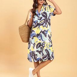 BohoJazz Women Print V-Neck A-Line Dress-image-79
