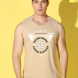 WOOSTRO Pack Of 2 Printed Super Combed Cotton Gym Vests VWS26(ALONE YELLOW)(98 RUST)-image-64
