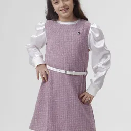 KATE & OSCAR Girls Printed Fit & Flare Dress With Belt-image-5